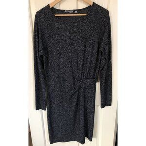 Athleta Ruched Waist Sheath Dress Womens M Dark Gray Heathered Soft Stretchy